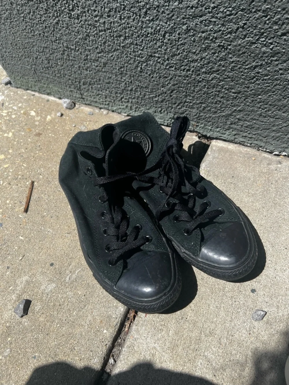 Converse Men’s All-Black Low-Top Sneakers - Picture 1 of 4